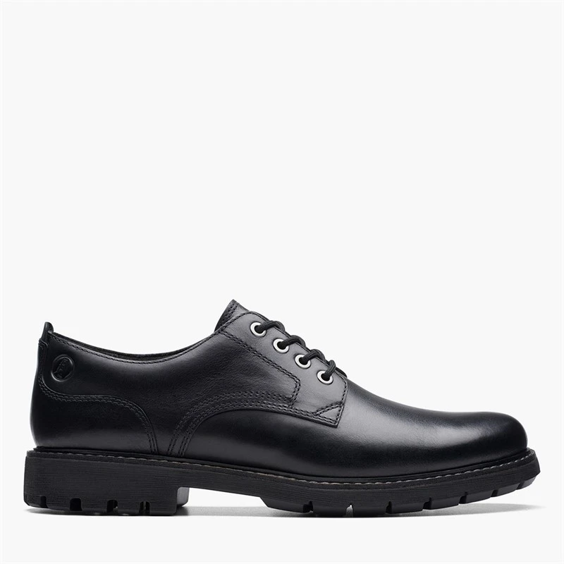 Clarks Herre batcombe snøresko - Black Leather