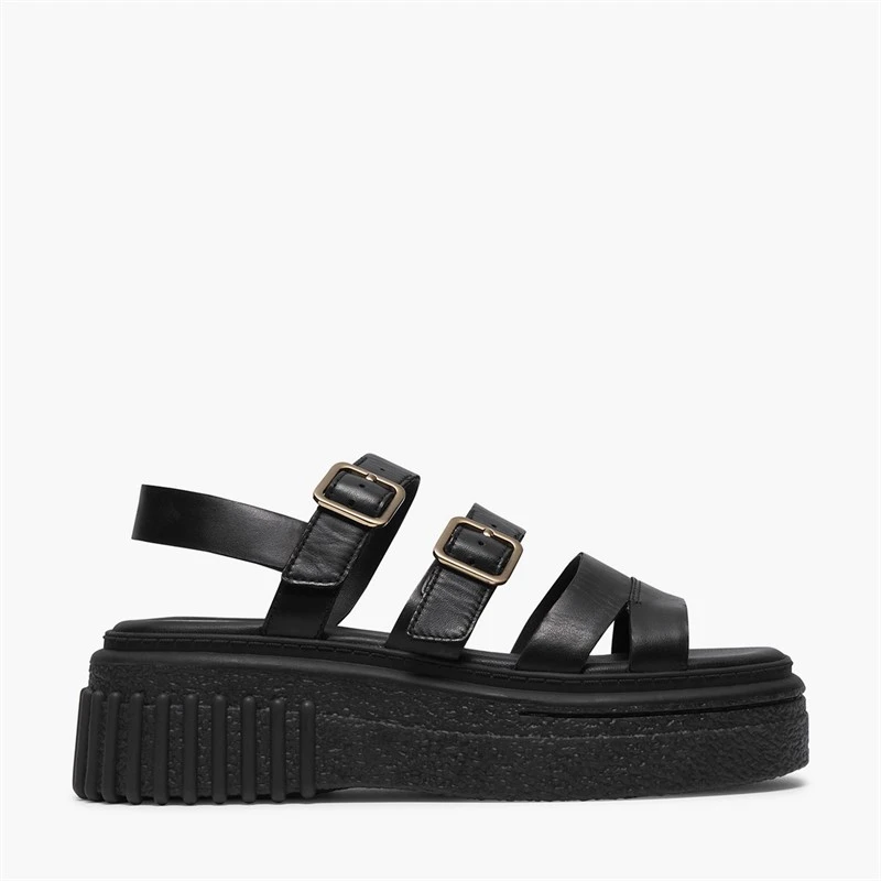 Clarks Dame evamar remsandaler - Black Leather
