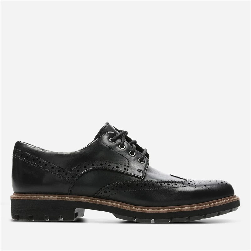 Clarks Herre batcombe wing brogue sko - Black Leather