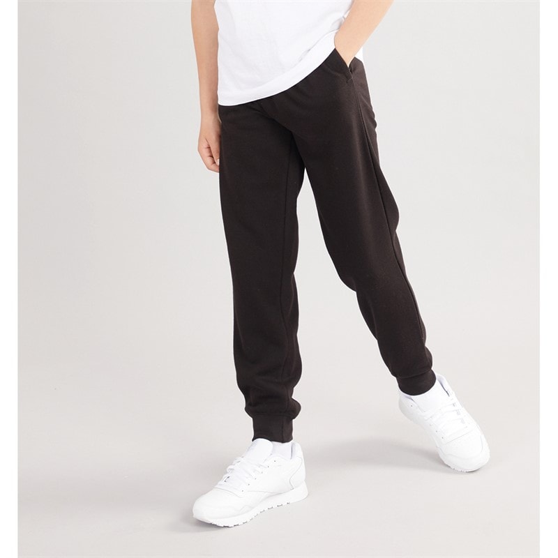 Kangaroo Poo Drenge slim fit fleece joggingbukser med manchetter - Sort