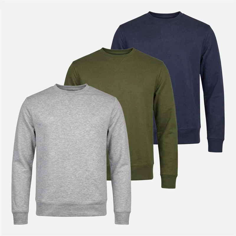 Kangaroo Poo Herre trepak fleece sweatshirt - Grå Melange/Midnight Blue/Khaki
