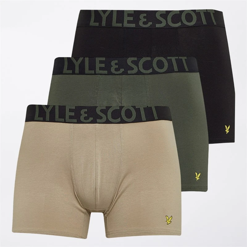 Lyle And Scott Vintage Herre Daniel trepak boksershorts - Silver Sage/Climbing Ivy/Sort