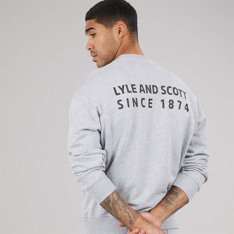 Lyle And Scott Vintage Herre oversized 1874 sweatshirt - Light Grey Marl