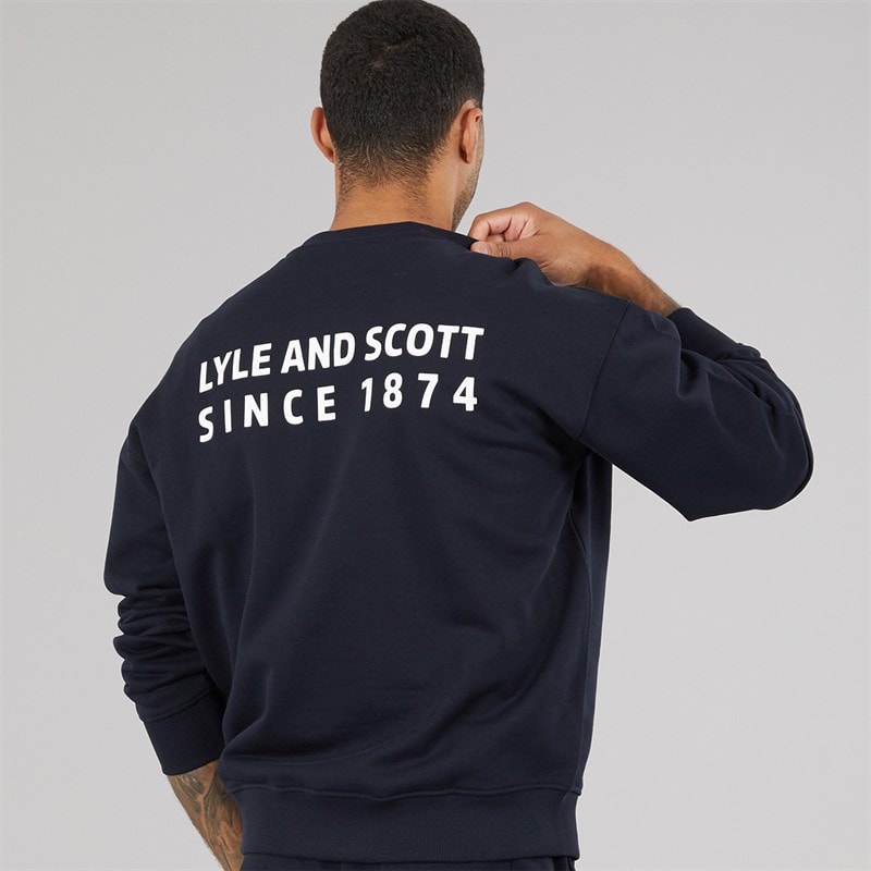Lyle And Scott Vintage Herre oversized 1874 sweatshirt - Mørk Navy