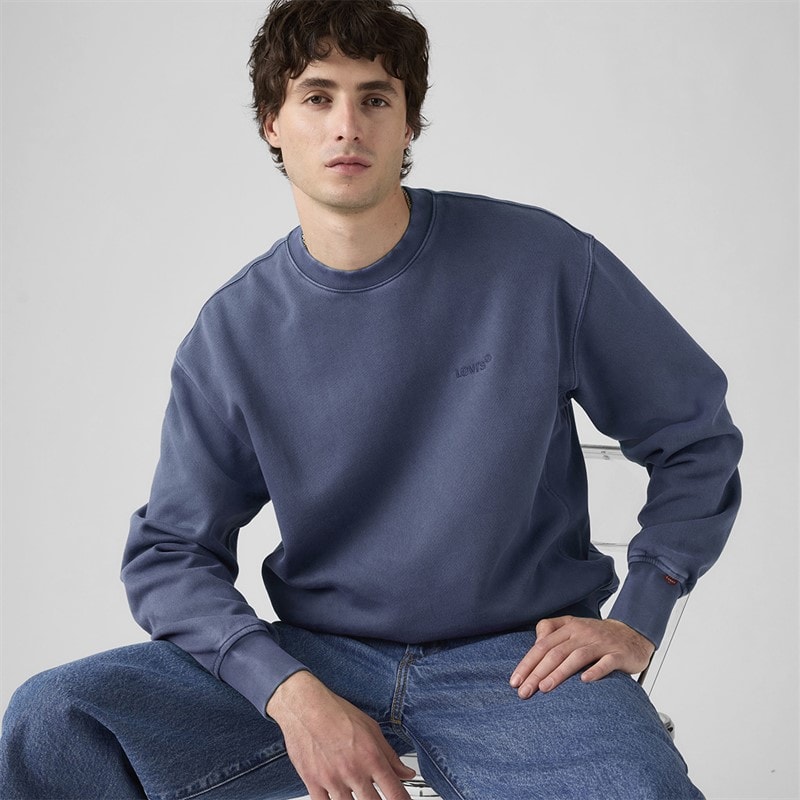 Levi's Herre authentic crew sweatshirt - Sargasso Sea Garment Dye