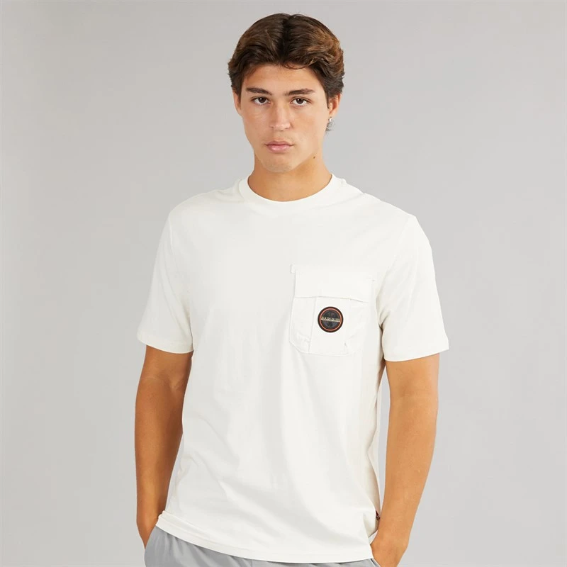 Napapijri Herre linton t-shirt - White Whisper