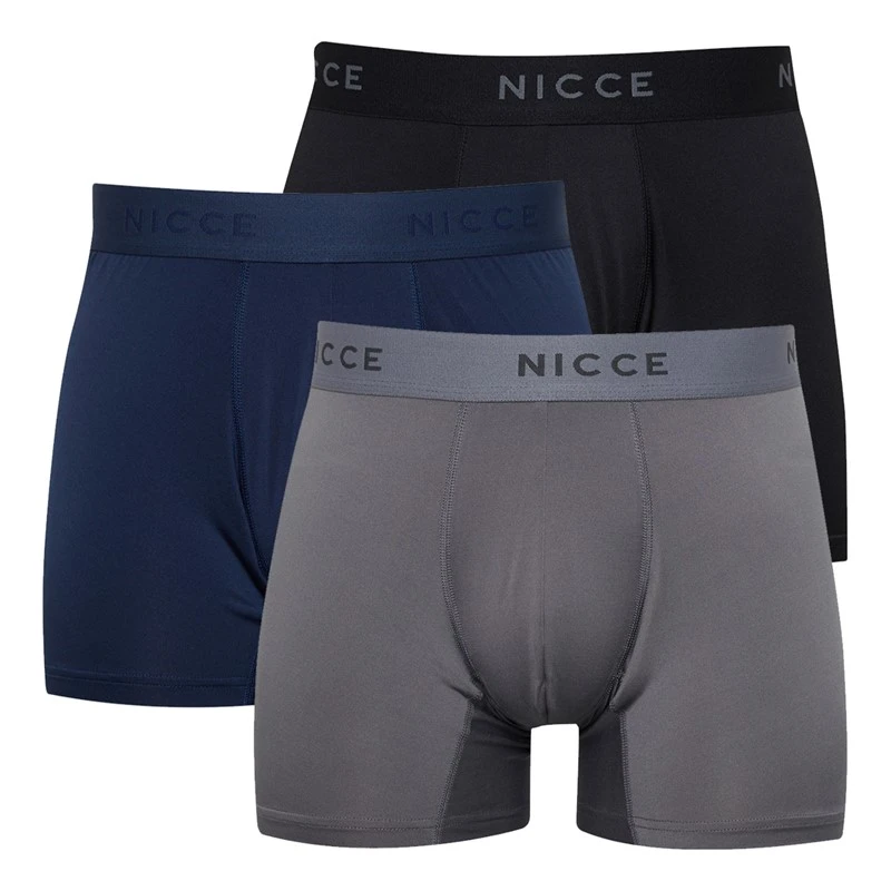 NICCE Herre Gunnar trepak microfibre boxershorts - Sort/Navy/Steel Grey