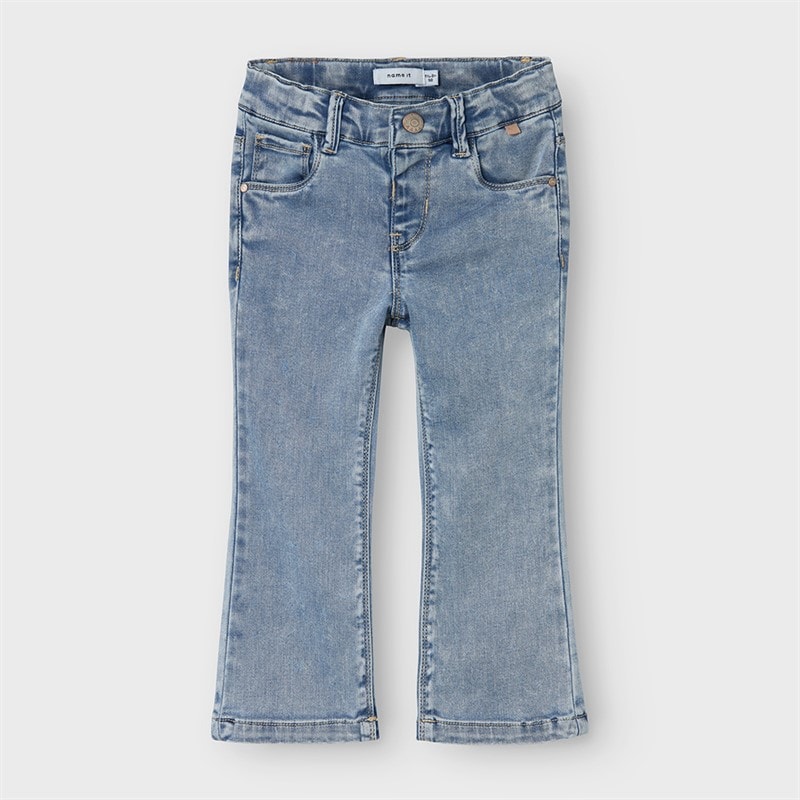 Name It Piger salli bootcut-jeans - Light Blue Bleached Denim