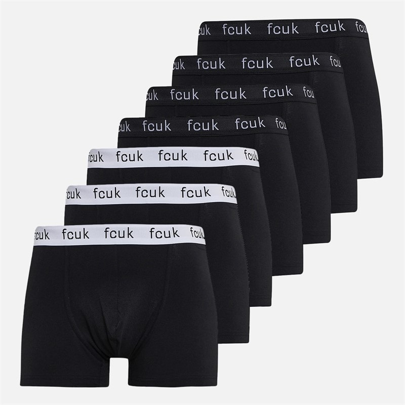 French Connection Herre FCUK syv pakke boxertrusser - FCUK 12 Sort