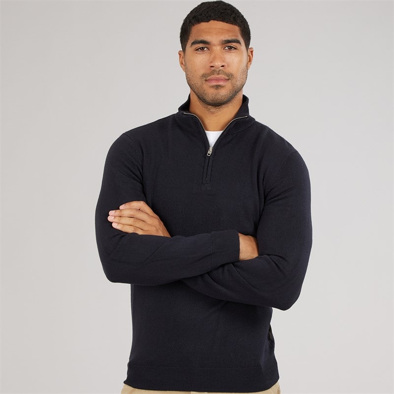 French Connection Herre cash half zip jumper - Marine