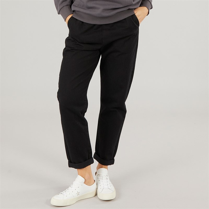Onfire Dame jeans med elastisk talje og opbuk - Sort