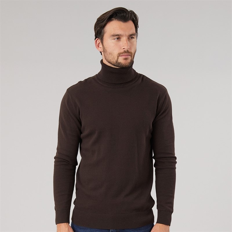 Onfire Herre rullekrave sweater - Chocolate