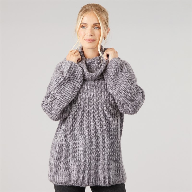 Onfire Dame sweater med krave - Charcoal Grey