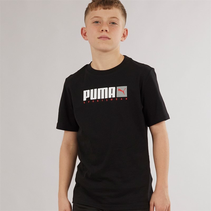 Puma Drenge grafisk t-shirt - Puma Black
