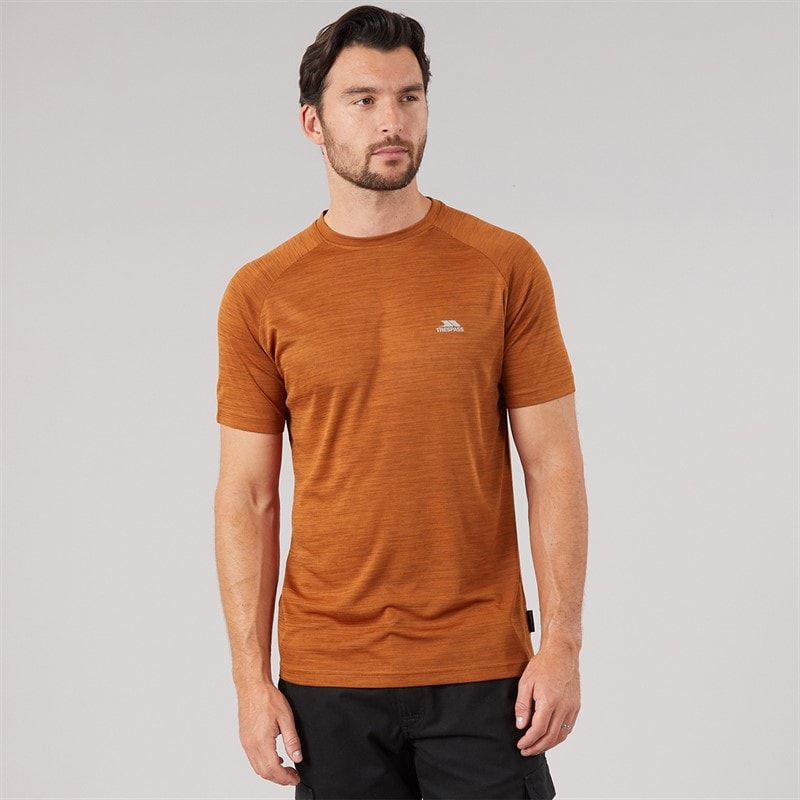 Trespass Herre Leecana tech t-shirt - Burnt Orange Marl