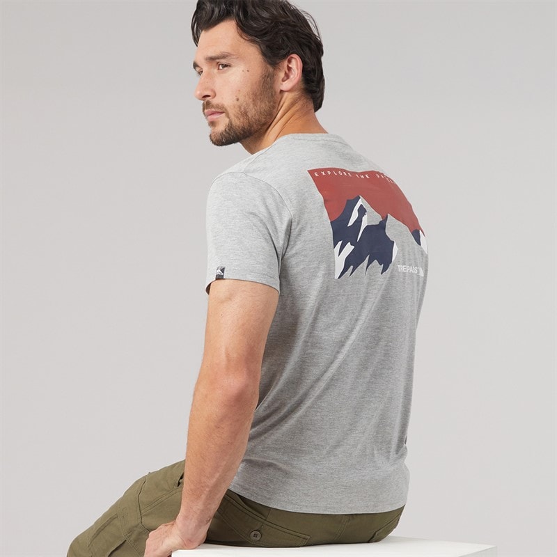 Trespass Herre svensson back logo t-shirt - Grå