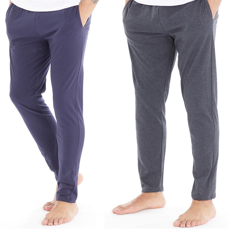 THREADBARE Herre rene to-pack loungewear joggers - Charcoal/Marineblå