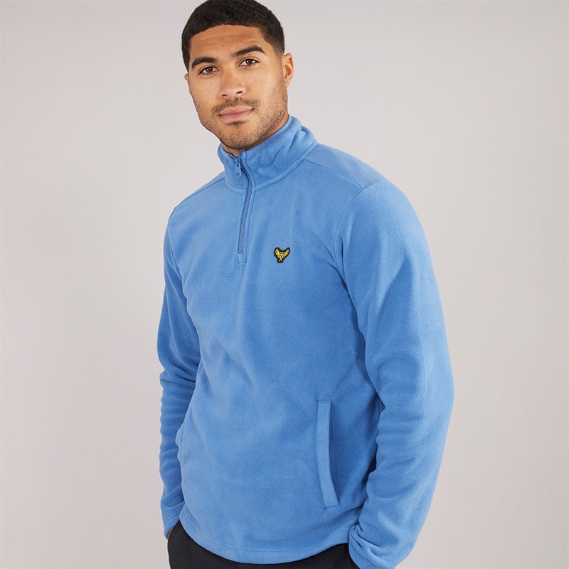 THREADBARE Herre blade 1/4 lynlås fleece - Cobalt