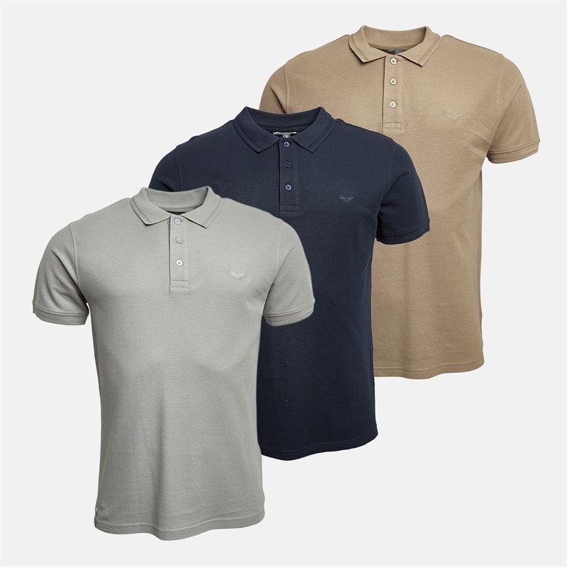 THREADBARE Herre trepak shiraz poloshirts - Navy/Ultimate Grey/Desert Taupe