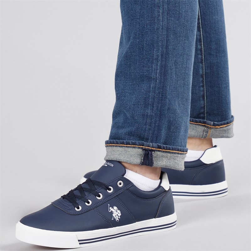U.S. POLO ASSN. Herre bobby PU træningssko - Navy/White PU