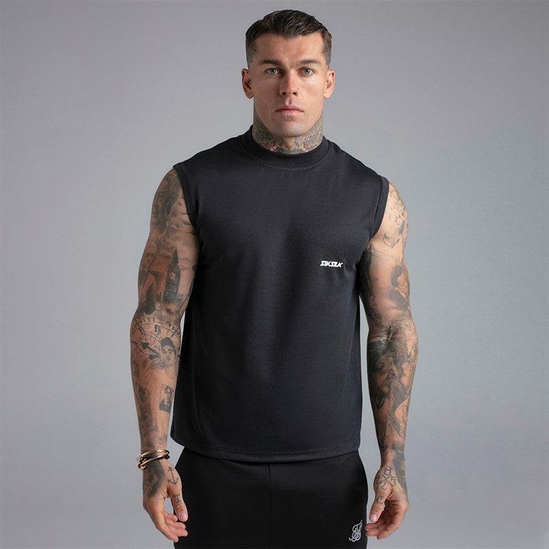 SikSilk Herre ærmeløs t-shirt - Sort