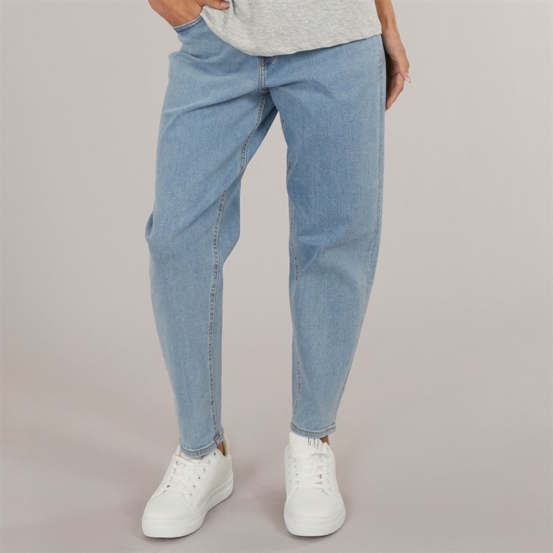 JJXX Dame lisbon mom jeans med høj talje - Light Blue Denim