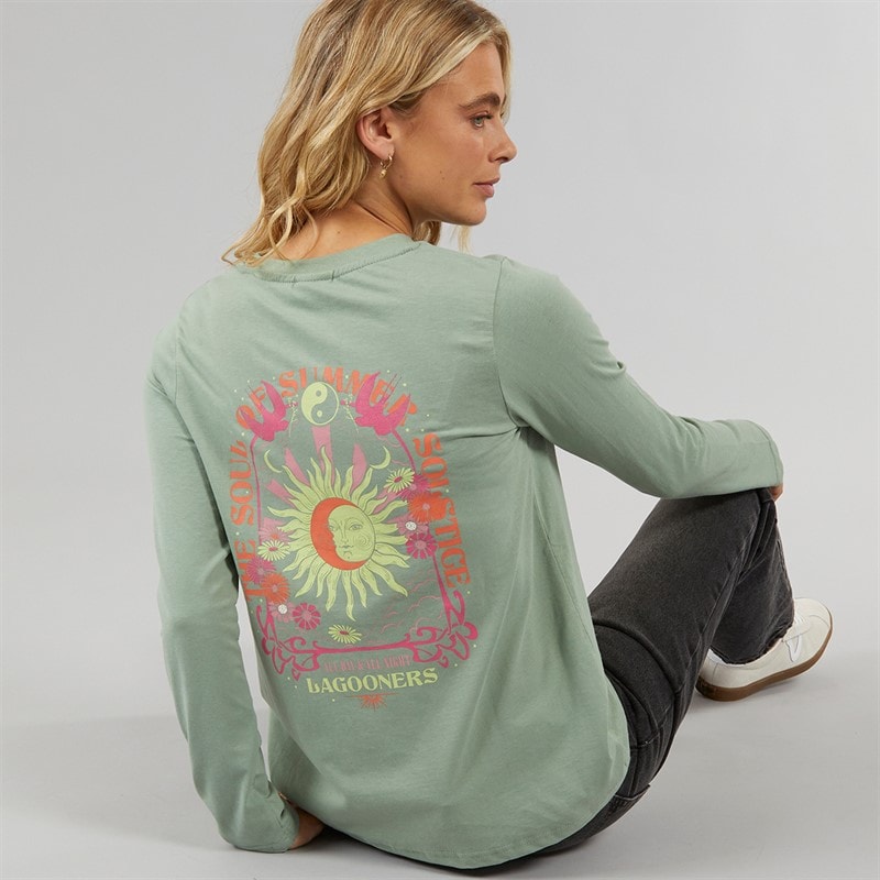 Lagooners Dame airdrie langærmet t-shirt - Green Bay