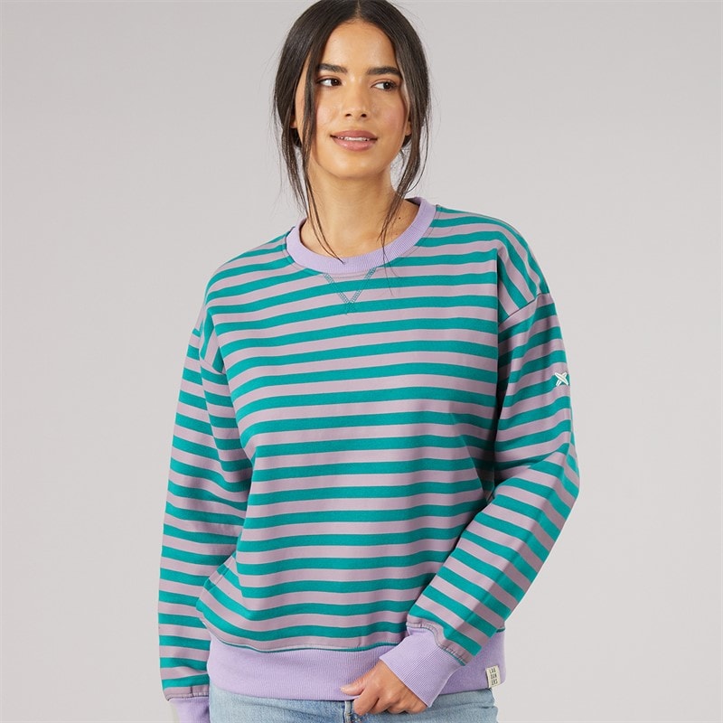 Lagooners Dame dewwfall stribet sweatshirt - Grape