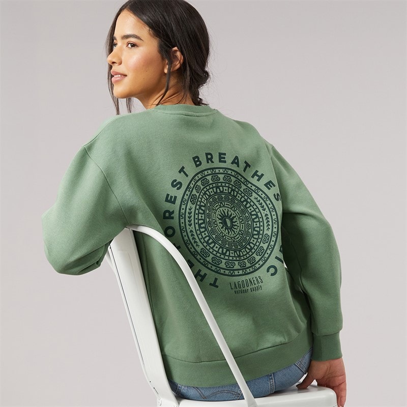Lagooners Dame finchmere grafisk sweatshirt - Green Bay