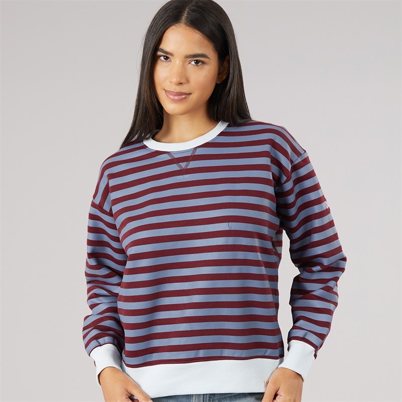 Lagooners Dame dewwfall stribet sweatshirt - Stone Blue