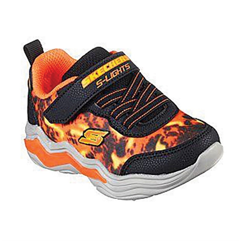SKECHERS Spædbarn Drenge skechers erupters iv oplyste gore- og remsneakers - Black Orange