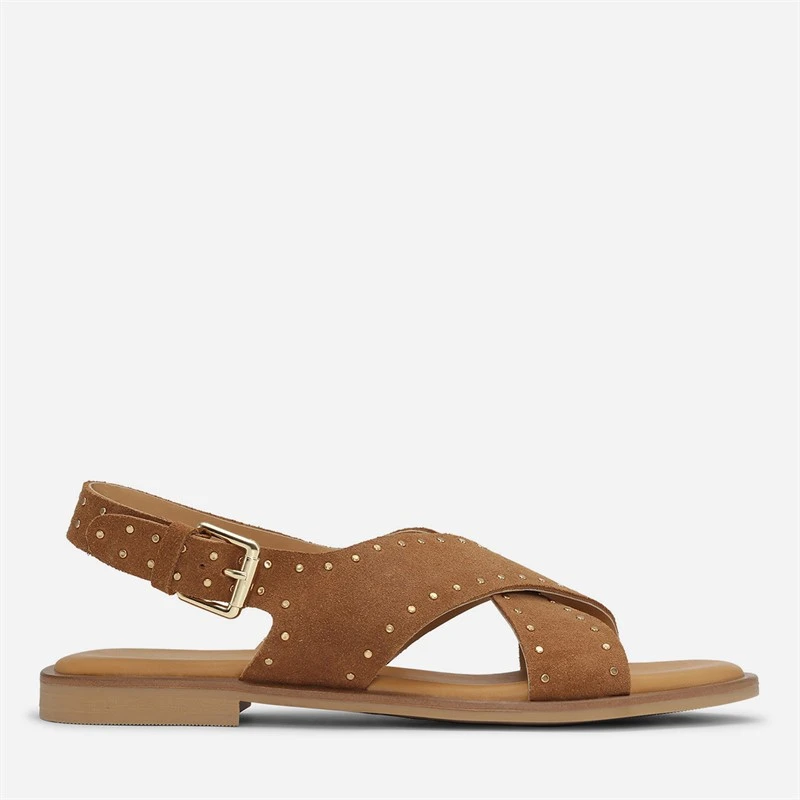 CPH Comfort Dame cross rivets sandaler - Camel