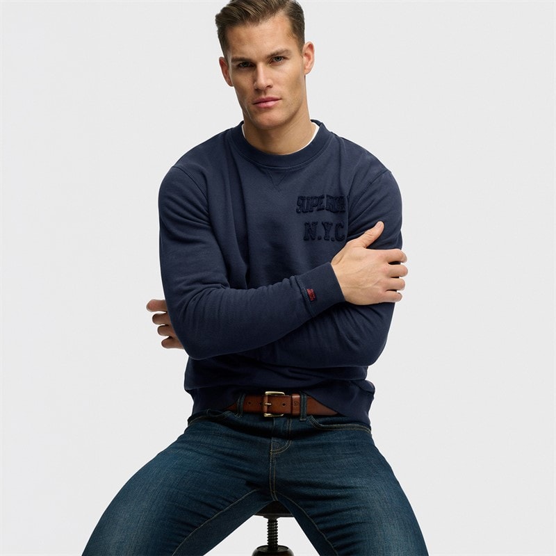 Superdry Herre vintage atletisk tonet sweatshirt - Lauren Navy