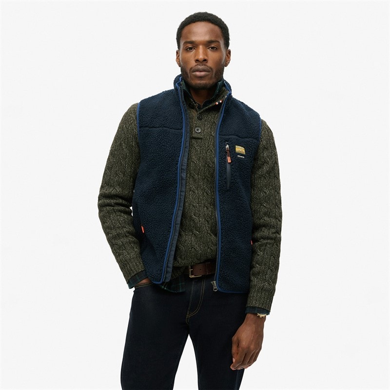 Superdry Herre outdoor fleecevest - Eclipse Navy