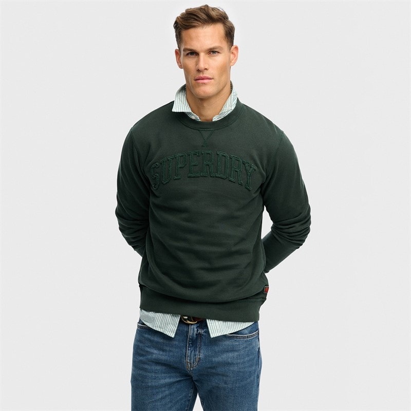 Superdry Herre vintage atletisk tonet sweatshirt - Eagle Green