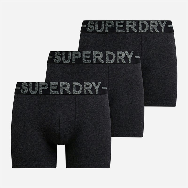 Superdry Herre trepak boxershorts - Raven Black Marl