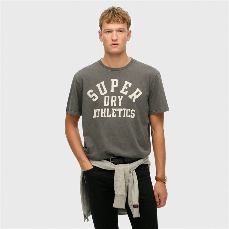Superdry Herre atletisk t-shirt - Charcoal