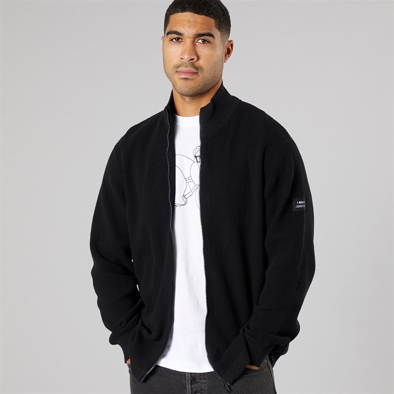 Solid Herre strik cardigan True Black