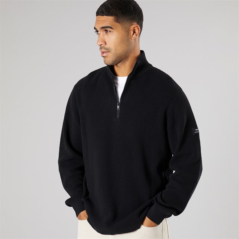 Solid Herre strik pullover sweater True Black