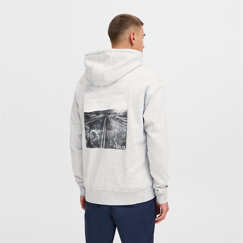 Solid Herre Dix Hættetrøje Light Grey Melange