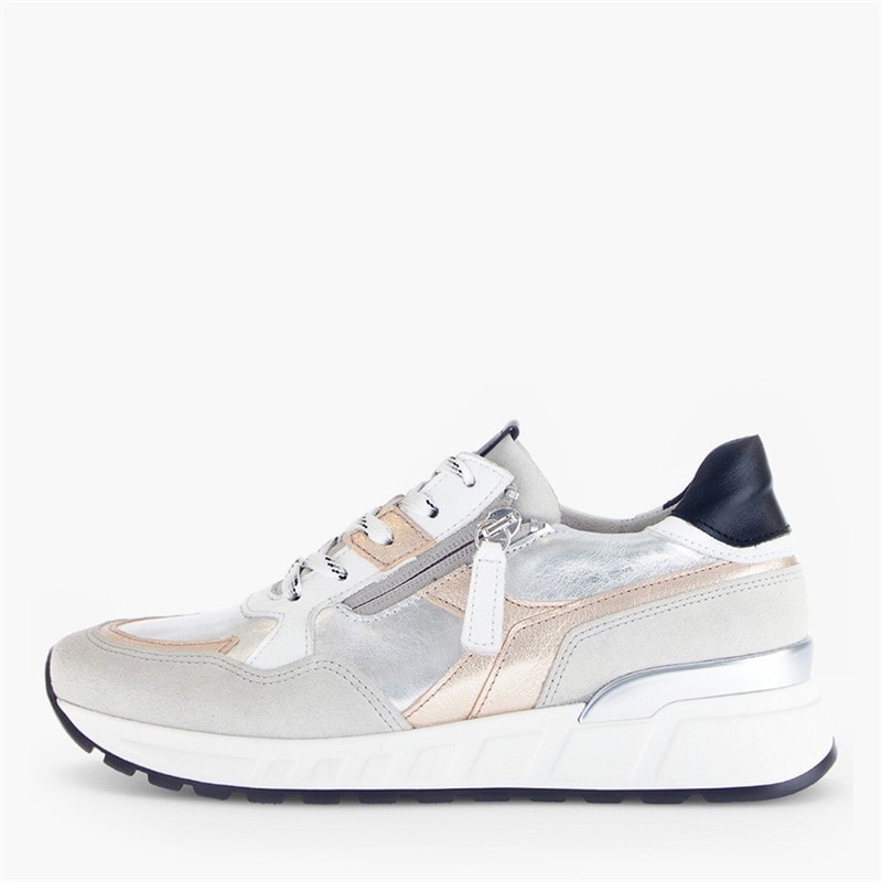 Gabor Dame Retro Lynlås Detalje Sneakers Hvid/Silver