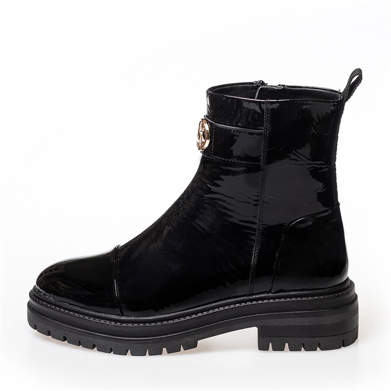 Copenhagen Shoes Dame Lady Boss Patent Støvler 038 Sort Patent