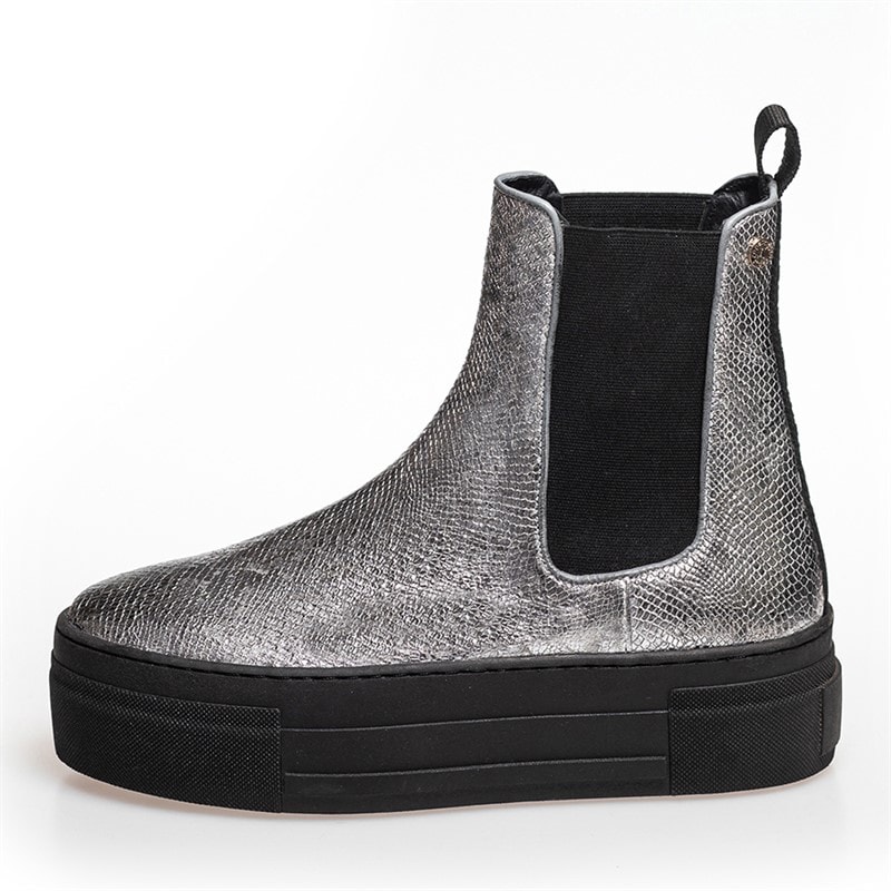 Copenhagen Shoes Dame Enya Støvler 009 Sølv Slange