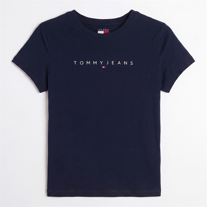 Tommy Jeans Dame Linear T-shirt Dark Night Navy 1