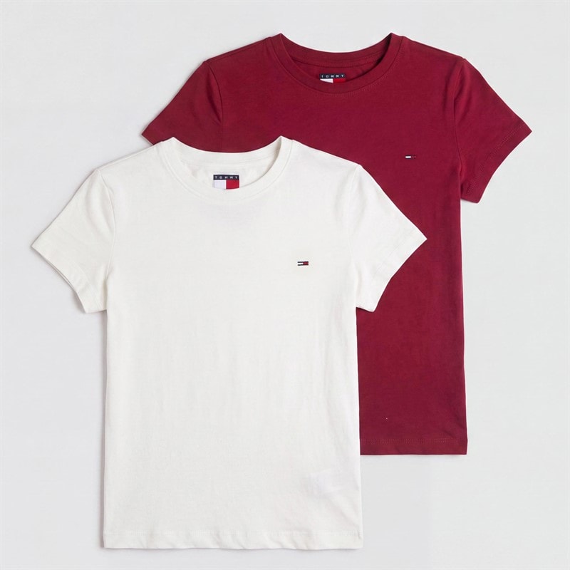 Tommy Jeans Dame to pak t-shirts Ecru/Lavish Cerise