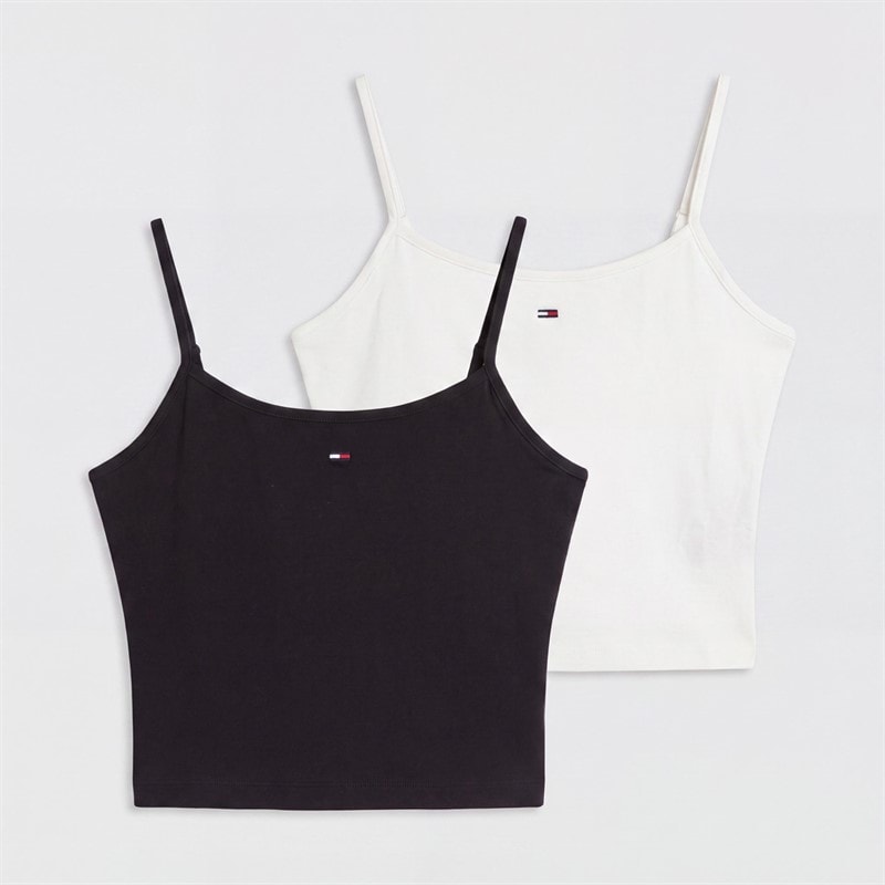 Tommy Jeans Dame to pak essentielle undertrøjer Ecru/Sort