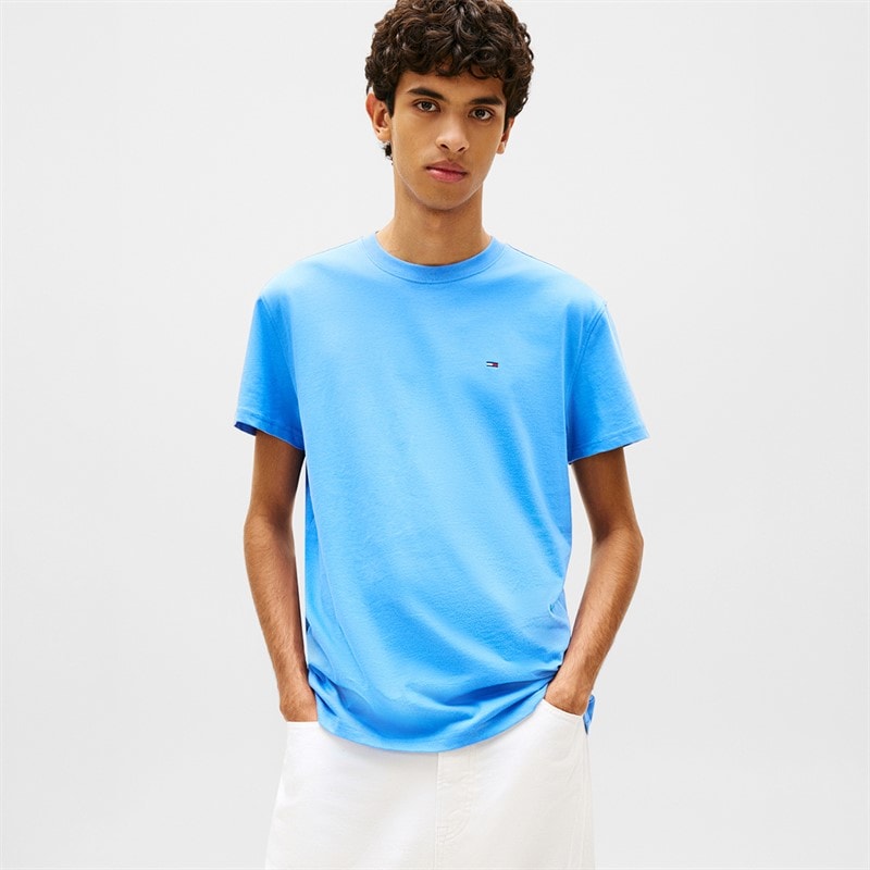 Tommy Jeans Herre Flag T-shirt Blue Twilight
