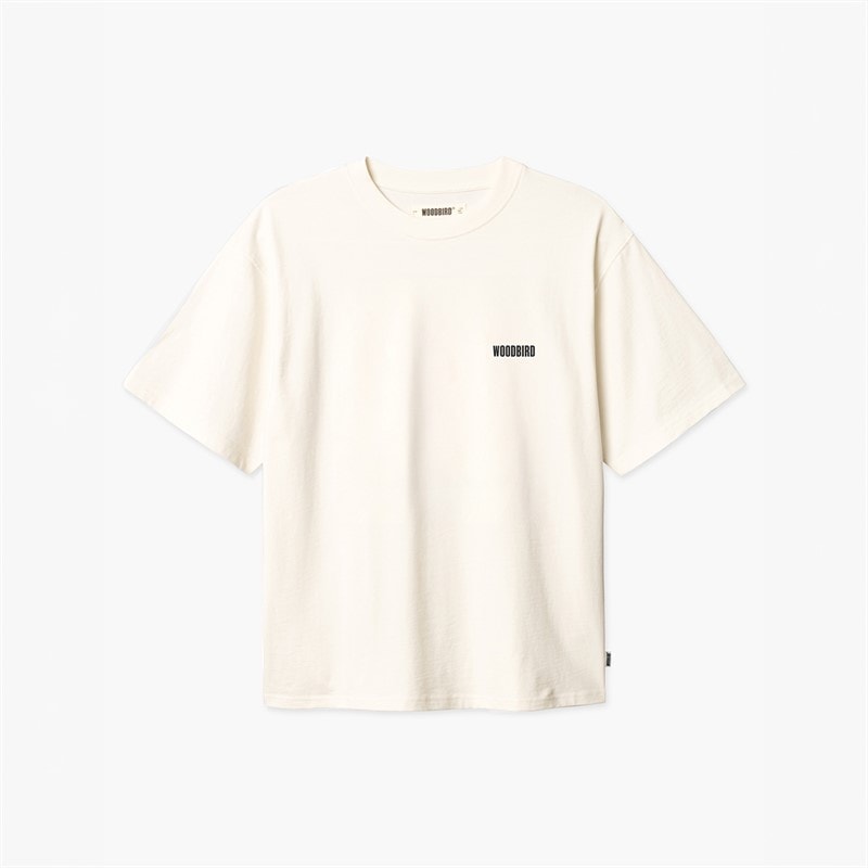 Woodbird Herre Baine Grundlagt T-shirt Off White