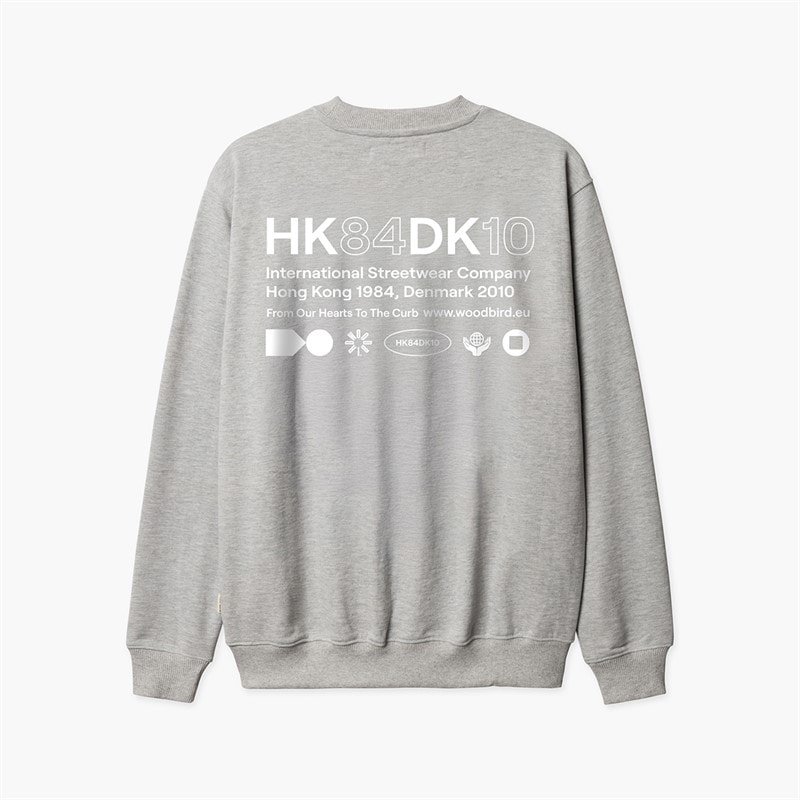 Woodbird Herre Cane HKDK Sweatshirt Grey Melange