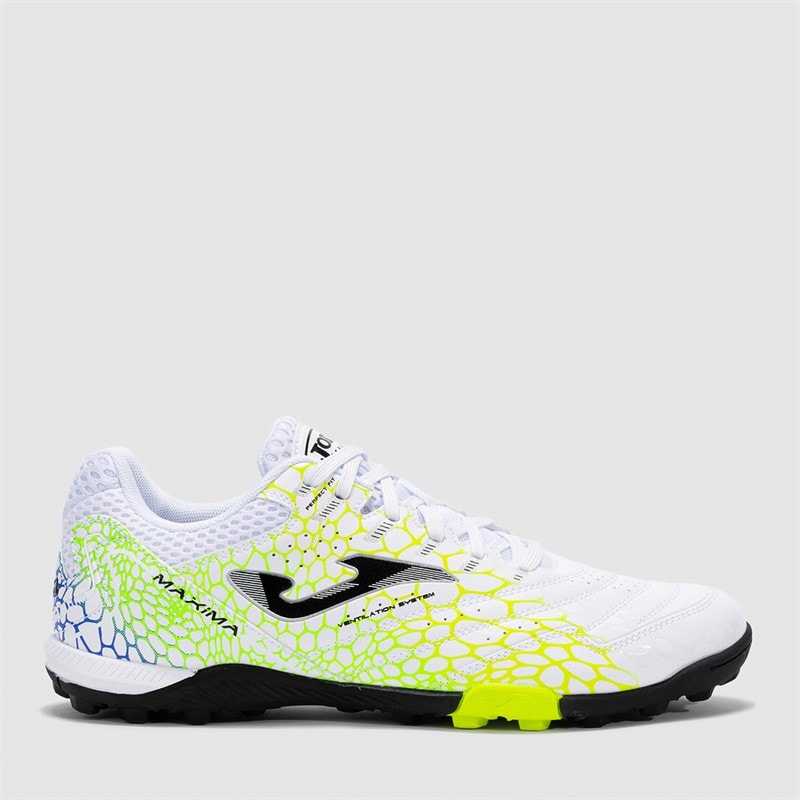 Joma Herre Maxima 25 Grafik TF Astro Turf Fodboldstøvler Hvid/Gul/Grøn